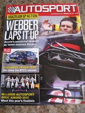 Autosport nov 2013 for sale  BRISTOL