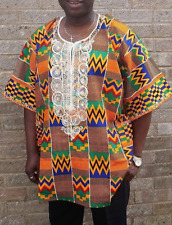 Embroidered kente print for sale  DONCASTER