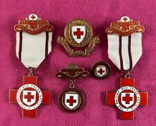 Colección Vintage Medallas e insignias Cruz Roja, años 1940-50, piezas originales, x5 segunda mano  Embacar hacia Mexico