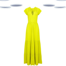 Vestido de jersey boho feminino Ex Joe Browns manga curta borla em camadas verde limão comprar usado  Enviando para Brazil