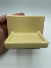 Saboneteira de cerâmica vintage suporte de parede azulejo banheiro EUA M-1083 amarelo, usado comprar usado  Enviando para Brazil