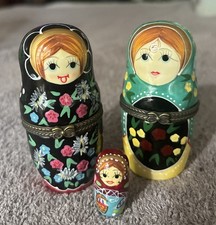 Boneca russa de porcelana vintage Matrioska Babishka caixa de bugigangas articulada com bebê, usado comprar usado  Enviando para Brazil