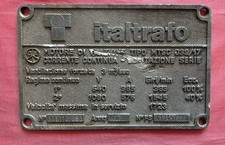 Targa locomotiva italtrafo usato  Italia