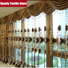 Cortinas de veludo bordadas chenille quarto europeu fundo de tule transparente valance comprar usado  Enviando para Brazil