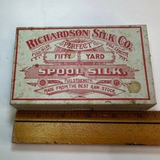Usado, Carretel Richardson Silk Co caixa de seda antiga - azul cadete escuro - VAZIO comprar usado  Enviando para Brazil