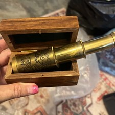 Antigo telescópio marinho náutico antigo latão maciço pirata marítimo vidro espião 6" comprar usado  Enviando para Brazil