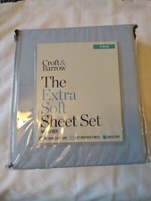 ¡NUEVO! Juego de sábanas Croft & Barrow The Extra Soft Twin, azul claro, usado segunda mano  Embacar hacia Mexico