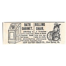 Armário de banho cadeira de rodas New Haven Chair Co CT c1890 anúncio vitoriano AE8-CH11 comprar usado  Enviando para Brazil
