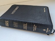 Holy Bible KJV Giant Print Red Letter Nelson 546 Black Genuine Leather 1976 comprar usado  Enviando para Brazil