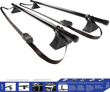 Barras transversais de rack de teto universal para carro 2 peças. Preto metálico, usado comprar usado  Enviando para Brazil