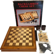 Wooden backgammon chess for sale  HAVERFORDWEST