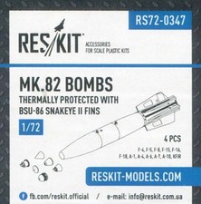 Reskit Rsk72-0347 1/72 Mk.82 bomba de 500 libras com Bsu-86 olho de cobra Ii Fin azul marinho 4 peças comprar usado  Enviando para Brazil