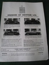 Simmons mayfair ltd for sale  BRISTOL