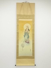 Usado, Pinturas de caligrafia usadas em pergaminho suspenso japonês, Kichido, Jimo Kannon, mão-P comprar usado  Enviando para Brazil