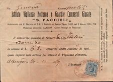 1929 ricevuta istituto usato  Albenga