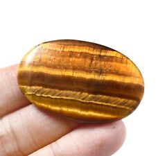 Cabochão oval natural olho de tigre pedra preciosa solta 63,85 cts para fazer joias comprar usado  Enviando para Brazil