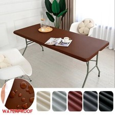 Capa de mesa 4/6/8 pés à prova de óleo couro ecológico impermeável elástica para festa, usado comprar usado  Enviando para Brazil