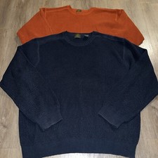 Lote de 2 suéteres masculinos Timberland malha algodão gola redonda ferrugem e azul tamanho 2XL XXL, usado comprar usado  Enviando para Brazil