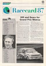 Austin rover racecard for sale  UK