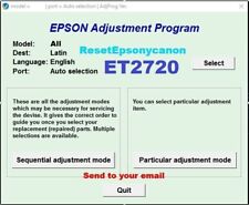 Reset Epson ET2720, ET2721, ET2726✅Waste ink counter resetter🔥OnePc- email⭐⭐⭐⭐ comprar usado  Enviando para Brazil
