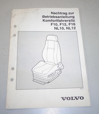 Istruzioni D'Uso Volvo Komfortfahrersitz IN F10, F12, F16, NL10, NL12 3/1992, usado comprar usado  Enviando para Brazil