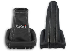 FÜR OPEL CORSA C SCHALTMANSCHETTE HANDBREMSSACK LEDER + STICKEREI GSi GRAU na sprzedaż  PL