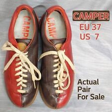 CAMPER EU 37 | US 7 / 7.5 Rojo y Marrón Zapatos de Bolos Cuero Oxfords Tenis Usados en Excelente Condición segunda mano  Embacar hacia Argentina