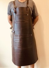 Apron Leather Blacksmith Bbq Butcher Brown Professional Workwear Men Chef, usado comprar usado  Enviando para Brazil