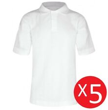 Pacote com 5 Camisas Polo Escolares Masculinas Teflon™ - Uniforme Off-White Idade 3-16 100% Algodão comprar usado  Enviando para Brazil