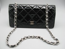 Carteira bolsa longa Chanel preta couro envernizado, usado comprar usado  Enviando para Brazil