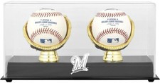 Vitrine logotipo beisebol duplo luva dourada Milwaukee Brewers - Fanáticos comprar usado  Enviando para Brazil