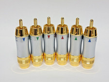 6 peças conector de áudio e vídeo plugue macho RCA, banhado a ouro 24K cobre puro comprar usado  Enviando para Brazil