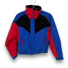 Jaqueta de esqui isolada neon infantil borda solar vintage década de 1990, azul vermelha, masculina média comprar usado  Enviando para Brazil
