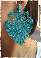 Orecchini pizzo macrame usato  Brescia