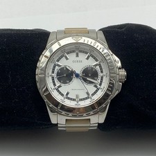 Relógio GUESS STEEL Chrono 45mm WR 100m 5" mostrador preto branco aço inoxidável comprar usado  Enviando para Brazil