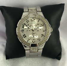 Relógio esportivo feminino GUESS status-em-redondo cristal tom prata G12557L comprar usado  Enviando para Brazil