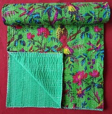 Colcha Kantha de algodón indio hecha a mano colcha de algodón bohemio reversible segunda mano  Embacar hacia Mexico