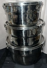 Usado, Conjunto de tigela de aço inoxidável Han Yang com tampas de aço inoxidável (3) comprar usado  Enviando para Brazil