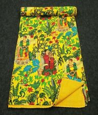 Colcha de cama 100% algodão Gurdi Kantha colcha indiana feita à mão queen size comprar usado  Enviando para Brazil