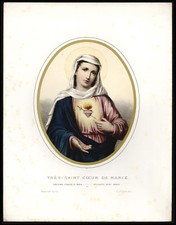Litografia 1800 s.cuore usato  Ragusa