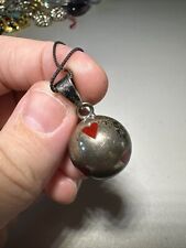 Pingente de bola vintage de prata esterlina com anel de coração esmaltado comprar usado  Enviando para Brazil