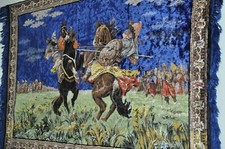 Tapeçaria antiga vintage década de 1950 Сarpet "batalha de guerreiros" comprar usado  Enviando para Brazil