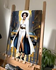 Pintura Princesa Leia com COA - Tela emoldurada 40X30cm Star Wars arte comprar usado  Enviando para Brazil