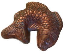 Molde de peixe Koi forrado de cobre sólido vintage pudim geleia ápica 10"", usado comprar usado  Enviando para Brazil