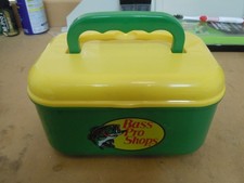 Caixa de equipamento de pesca infantil Bass Pro Shops verde/amarelo (ou almoço) com bandeja comprar usado  Enviando para Brazil