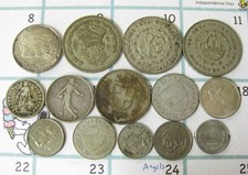 Catorce monedas de PLATA de todo el mundo monedas extranjeras segunda mano  Embacar hacia Mexico