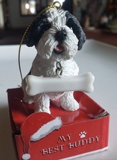 My Best Buddy Shih Tzu Dog W Bone (preto/branco) Novo Ornamento de Natal 3" D7 comprar usado My Best Buddy Shih Tzu Dog W Bone (preto/branco) Novo Ornamento de Natal 3" D7 comprar usado  Enviando para Brazil