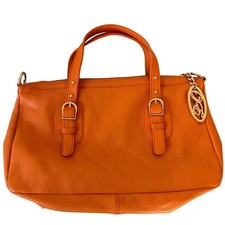 Usado, Bolsa de mão Onna Ehrlich couro laranja pebbled alça charme colorido bolsa grande comprar usado  Enviando para Brazil