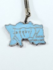 Chaveiro - Lembrança, Ilha de Jersey - Metal Esmaltado, Vintage Anos 1960 comprar usado  Enviando para Brazil