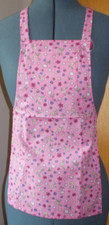 Avental feito à mão infantil pequeno 4-8 rosa floral algodão cozinha açougueiro assar artesanato comprar usado  Enviando para Brazil